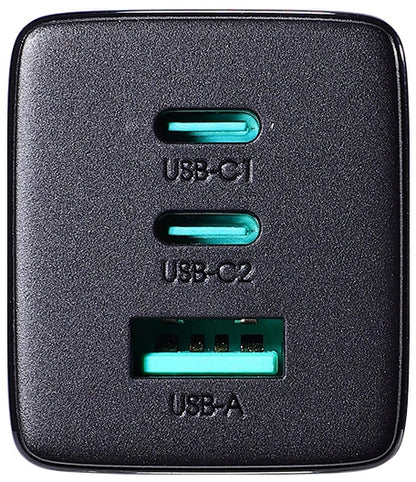 Joyroom TCG01 USB-C Network Charger with Cable, 65W, 3.25A, 1 x USB-A - 2 x USB-C, Black