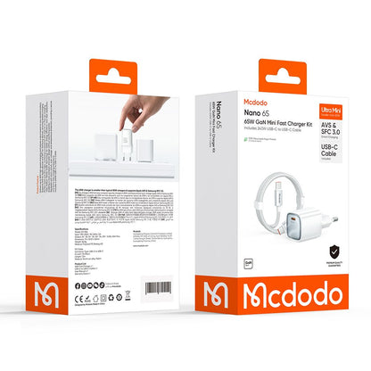 Mcdodo Nano CH-8263 USB-C Cable Wall Charger, 65W, 3.25A, 1 x USB-C, White