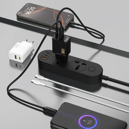 Dudao A27TEU Network Charger, 30W, 3A, 1 x USB-A - 1 x USB-C, Black