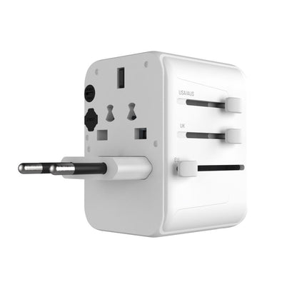 Fixed Travel Network Charger, 30W, 3A, 2 x USB-A - 1 x USB-C, White