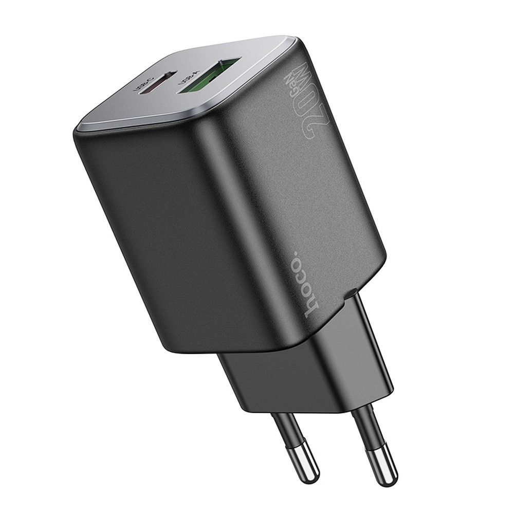 HOCO N41 Network Charger, 20W, 3A, 1 x USB-A - 1 x USB-C, Black