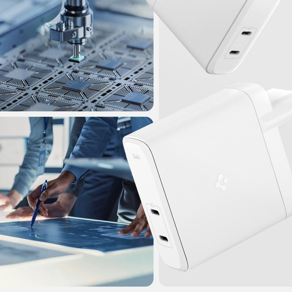 Spigen Arcstation Pro Network Charger, 140W, 3.25A, 2 x USB-C, White