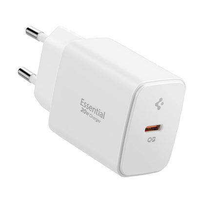 Spigen Essential Network Charger, 20W, 3A, 1 x USB-C, White ACH08701