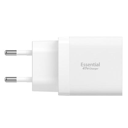 Spigen Essential Network Charger, 47W, 3A, 2 x USB-C, White ACH08707