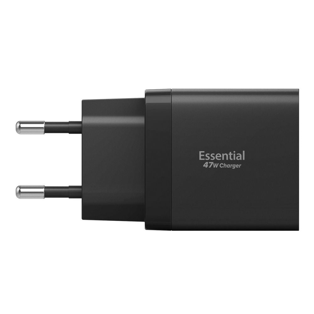 Spigen Essential Network Charger, 47W, 3A, 2 x USB-C, Black ACH09457