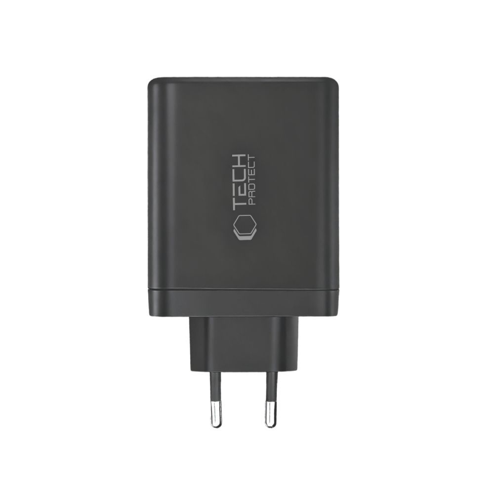 Tech-Protect NC120W-GAN Network Charger, 120W, 5A, 1 x USB-A - 3 x USB-C, Black
