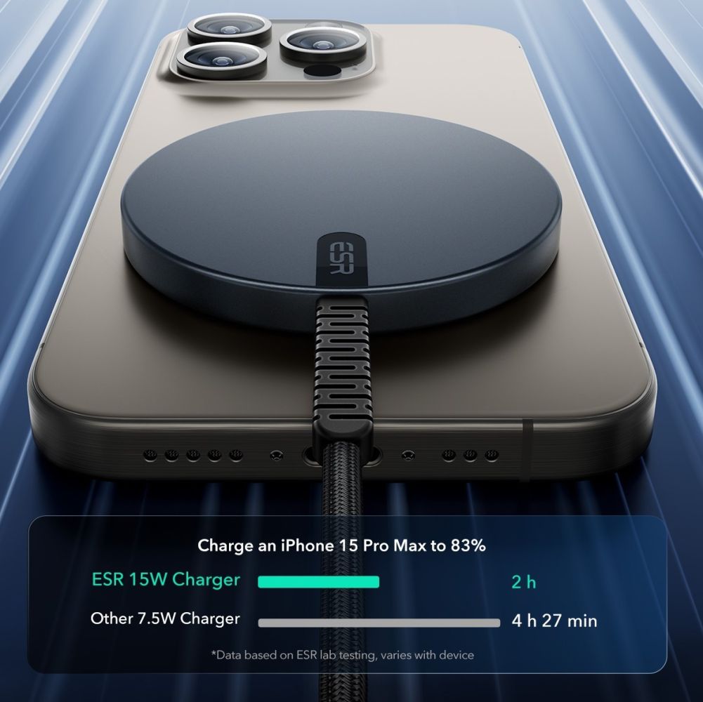 ESR HaloLock Wireless Network Charger, 15W, 1.67A, Black