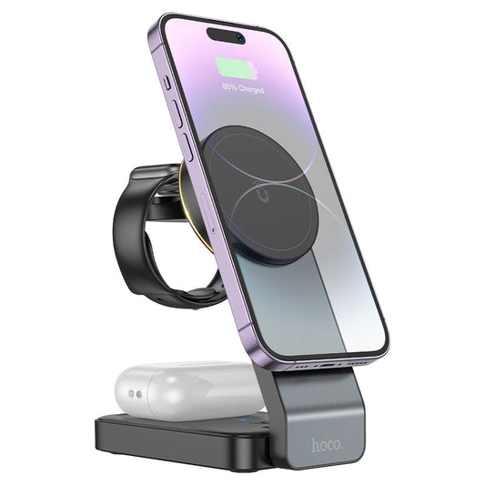 HOCO CQ3 3in1 Wireless Network Charger, 15W, 1.67A, Black