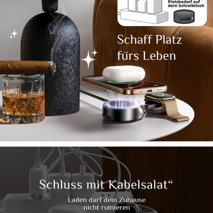 Lisen W103 3in1 Wireless Network Charger, 7.5W, 1.1A, Black YL0324090008