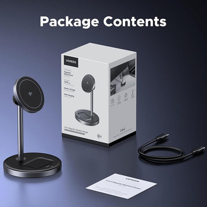 UGREEN W710 3in1 Wireless Network Charger, 20W, 1.67A, 1 x USB-C, Black