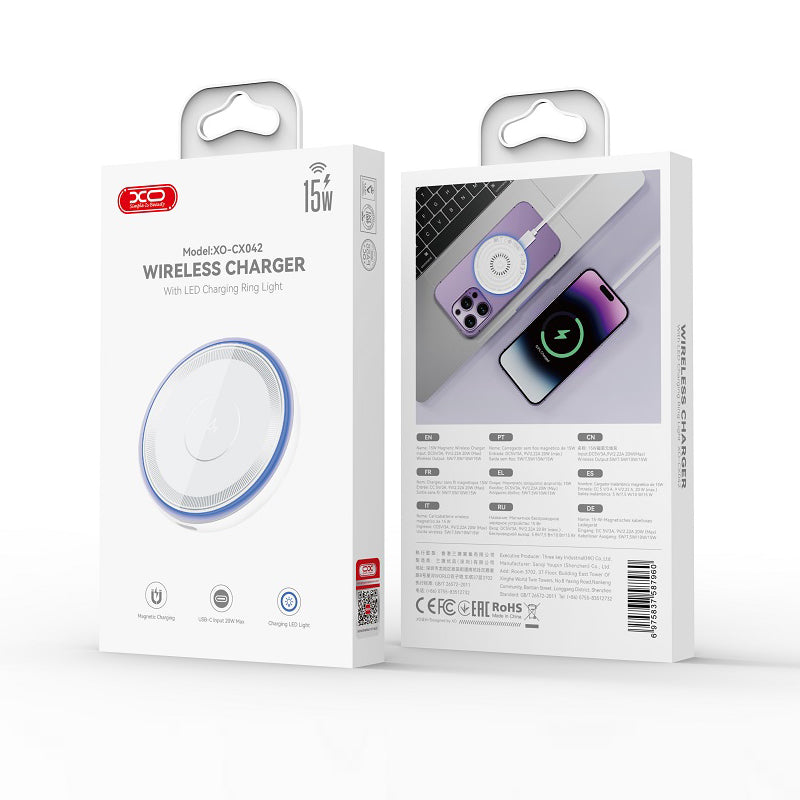 Wireless Network Charger XO Design CX042, 15W, 1.67A, White