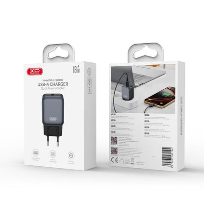 XO Design L152 Network Charger, 18W, 3A, 1 x USB-A, Black