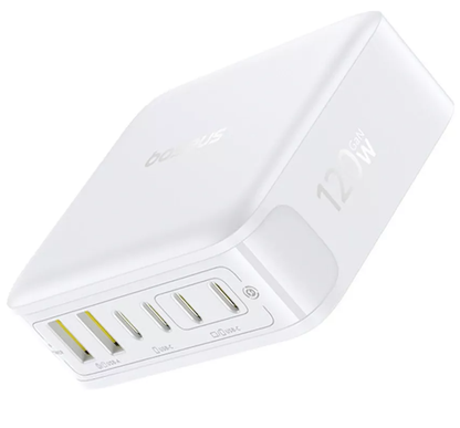Baseus EnerFill FH21 Station Charger, 120W, 3.25A, 2 x USB-A - 4 x USB-C, White E0120T01