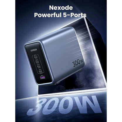 UGREEN CD333 Nexode Charging Station, 300W, 5A, 1 x USB-A - 4 x USB-C, Grey, Resealed