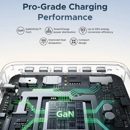UGREEN Nexode Pro X783 (75753B) Display Charging Station, 300W, 5A, 1 x USB-A - 6 x USB-C - 1 x DC, Gray