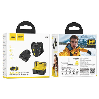 HOCO L17 Lavalier, USB-C / Lightning, Set of 2 Pieces, Black