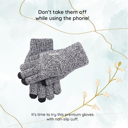 Iwarm ST0018 Touchscreen Winter Gloves, Size 23cm, Black