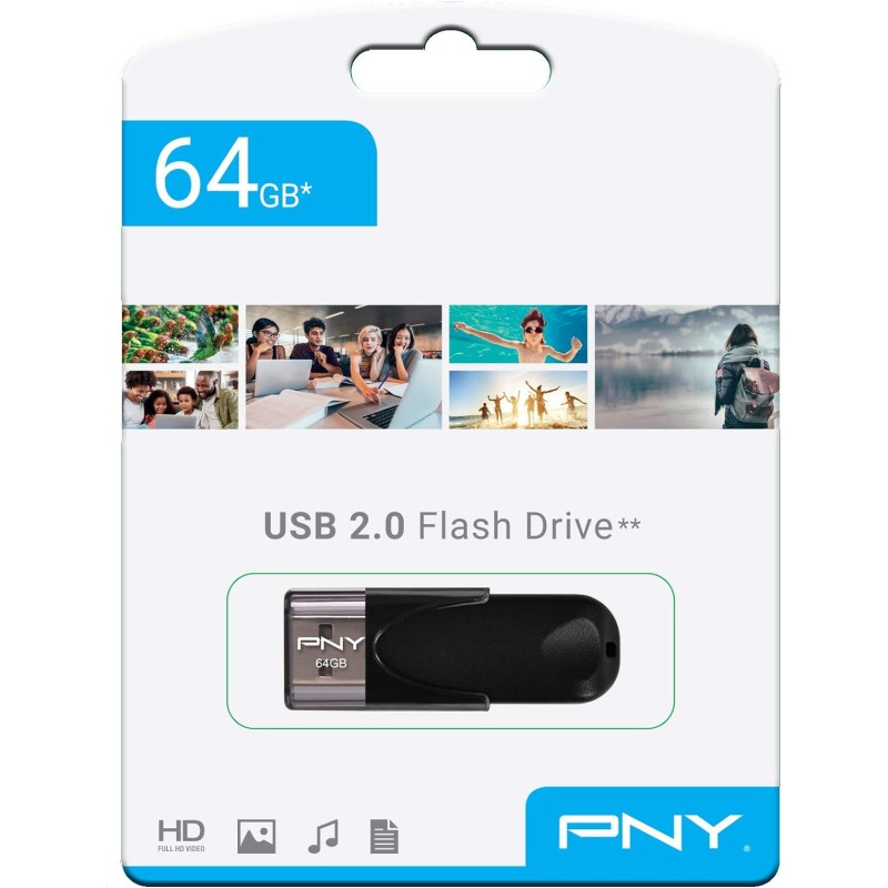External USB-A Memory PNY Attache 4, 64Gb FD64GATT4-EF