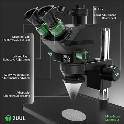 2UUL MC7060-A1 Microscope, Black