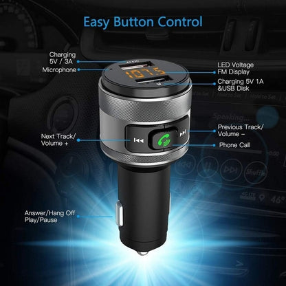 Techsuit VoltTune Bluetooth FM Modulator, 2 x USB-A