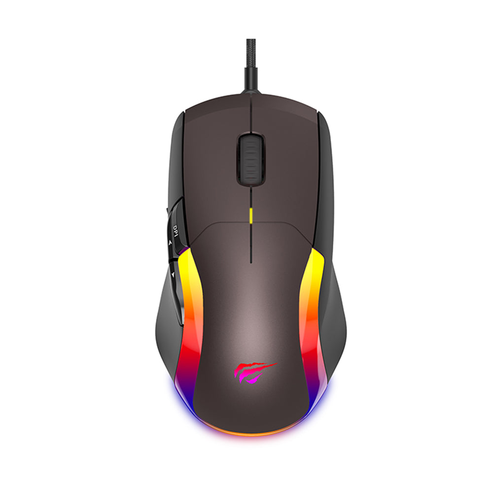HAVIT MS959S Wired USB Gaming Mouse, RGB, 1200DPI - 8000DPI, 1.6m, Black Ochre