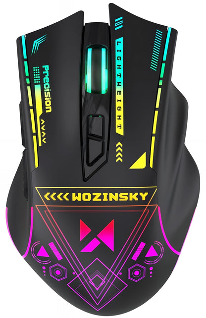 Wireless Gaming Mouse WZK WMGB-3200, 3200DPI, RGB, Black