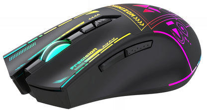 Wireless Gaming Mouse WZK WMGB-3200, 3200DPI, RGB, Black