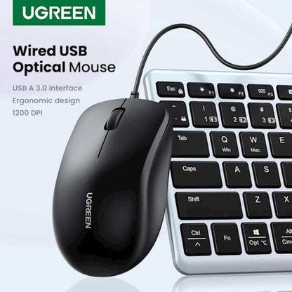 UGREEN MU007 Wired USB Mouse, 1200DPI, 1.5m, Black