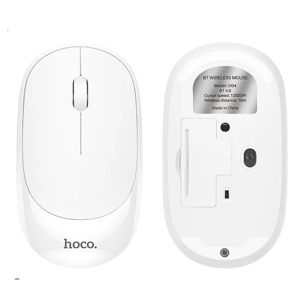 HOCO DI04 Wireless Mouse, 1200DPI, BT / Wi-Fi, White