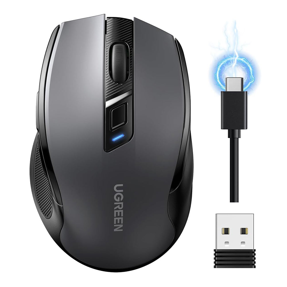 UGREEN MU006S Wireless Mouse (85082), 4000DPI, BT / Wi-Fi, Gray