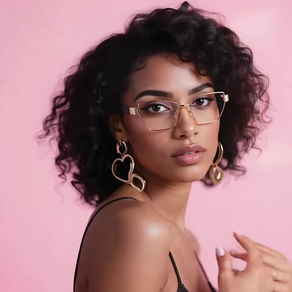 Techsuit 3162 Women's Computer Glasses, Anti-Blue Light, Gold