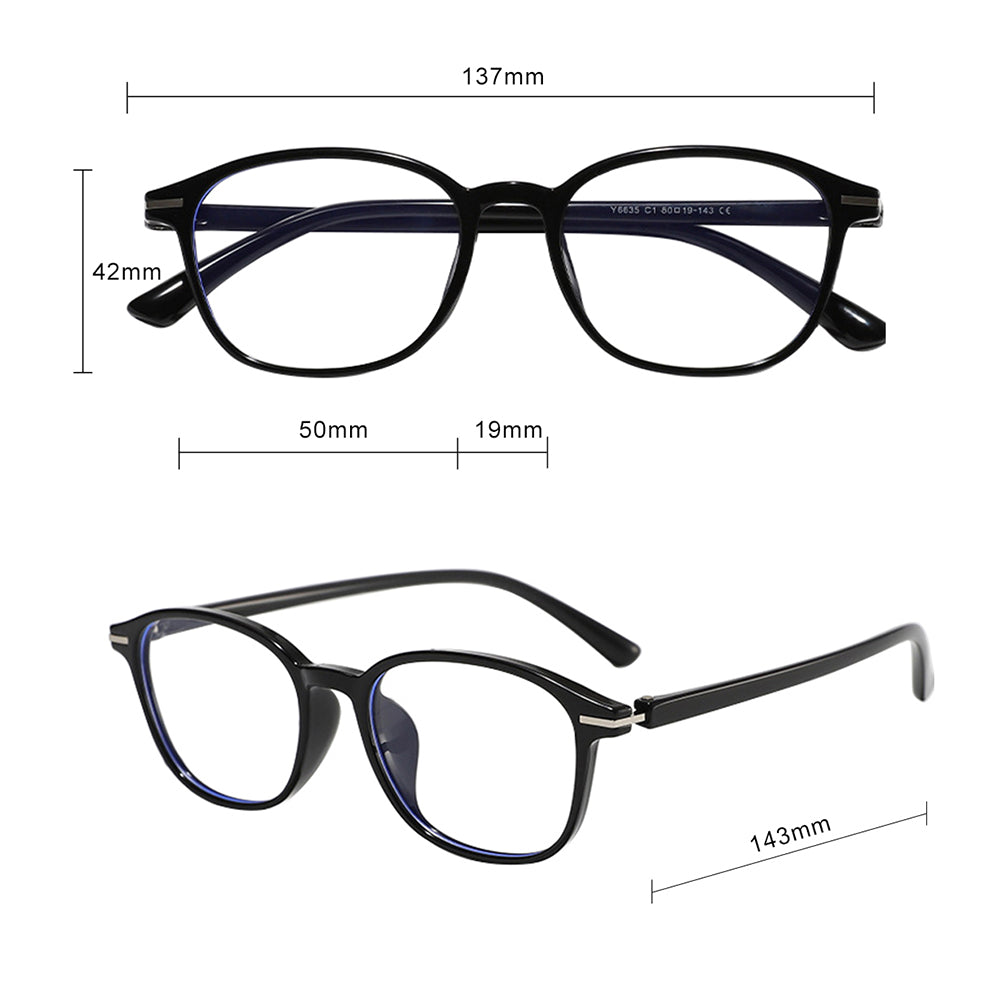 Unisex Techsuit 6635 Computer Glasses, Anti-Blue Light, Black Purple