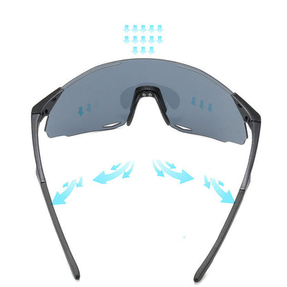 Unisex Techsuit 8853 Cycling Glasses, Black Grey