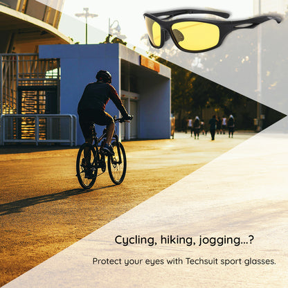 Unisex Cycling Glasses Techsuit 9309, Polarized, Black Blue