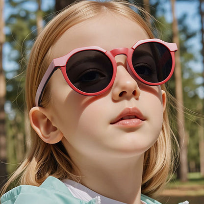 Techsuit 601 Kids Sunglasses, Polarized, UV Protection, Purple Pink