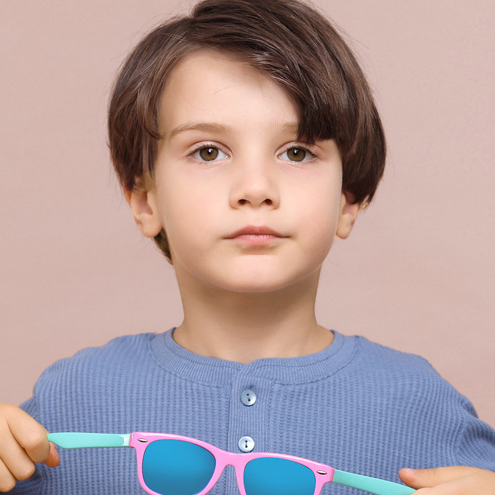 Techsuit D802 Kids Sunglasses, Polarized, UV Protection, Red Black Green