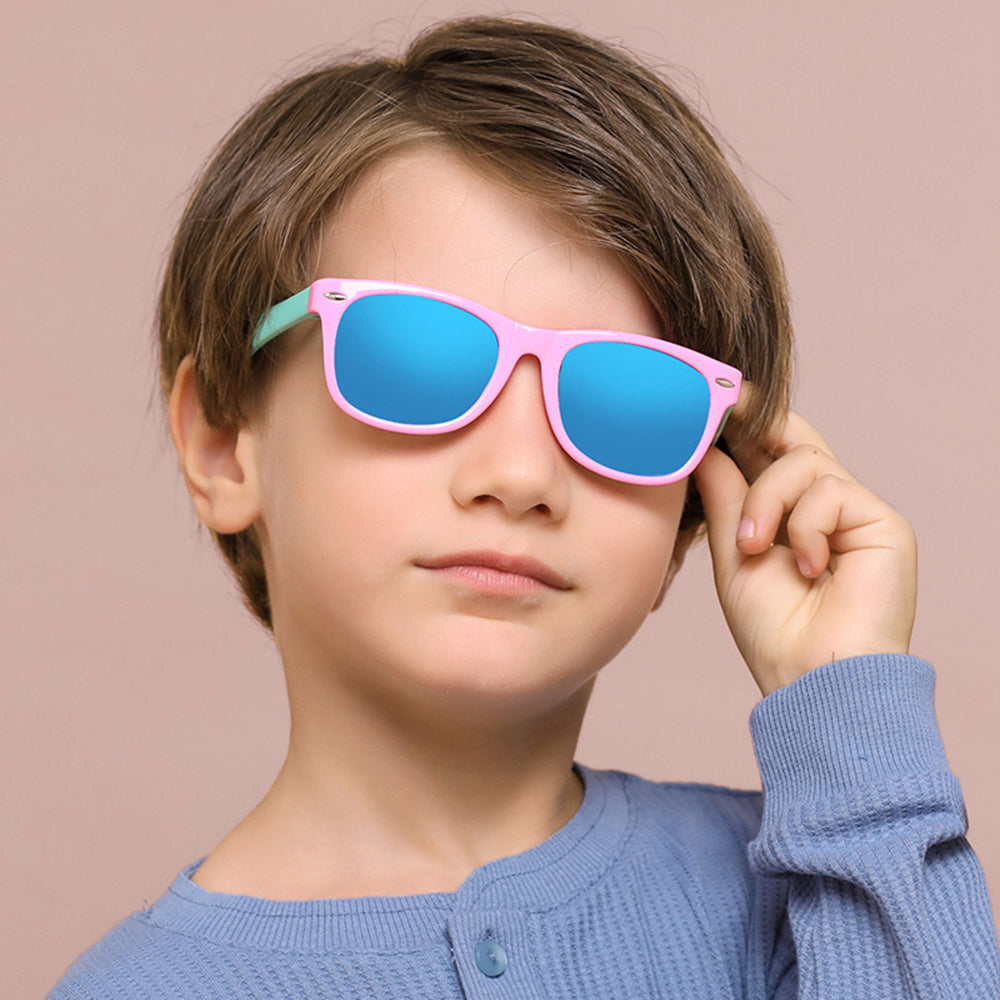 Techsuit D802 Kids Sunglasses, Polarized, UV Protection, Red Black Green