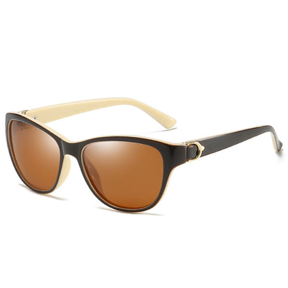 Techsuit A572 Women's Sunglasses, Polarized, UV Protection, Brown White