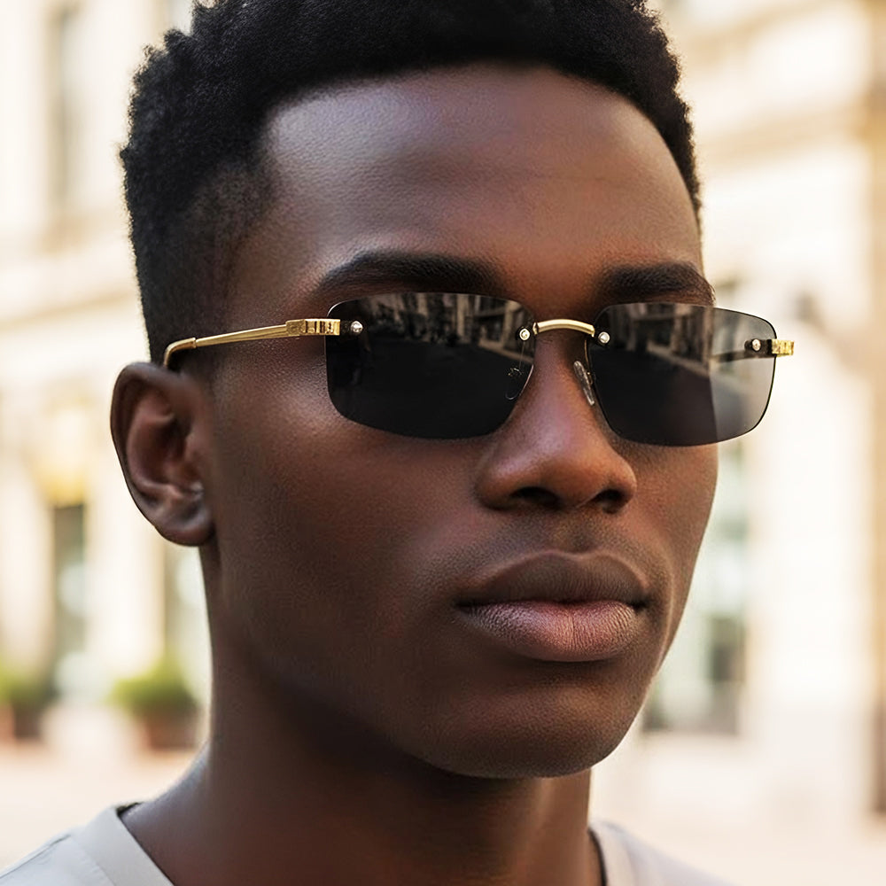 Unisex Techsuit S098 Sunglasses, Gold Pink