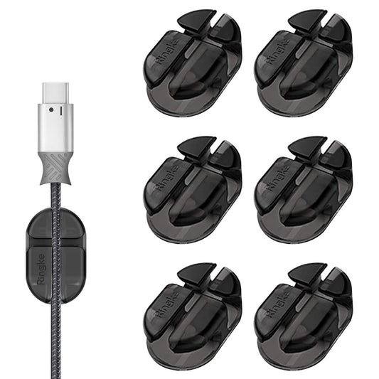 Ringke Cable Organizer, Set of 6 Pieces, Black