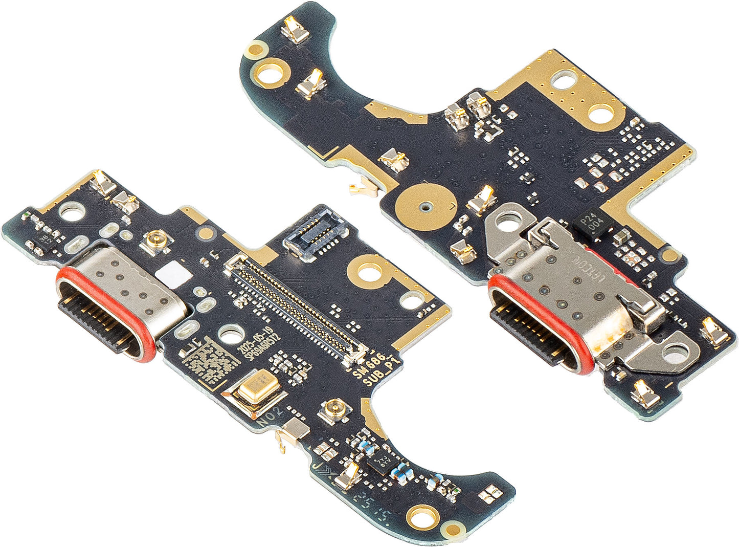 Charging Connector Board - Microphone Motorola Moto G86, Service Pack 5B28C30464