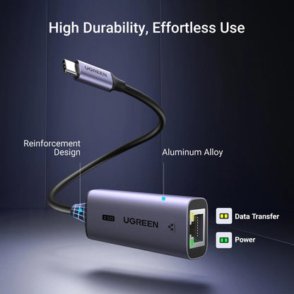 UGREEN CM648 Network Card, RJ45, USB, Grey