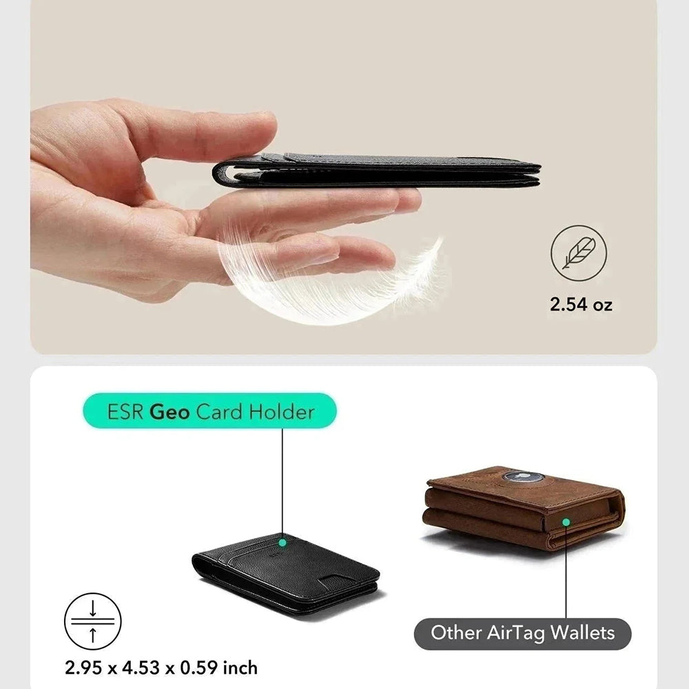 ESR Classic Geo Carbon Wallet with Find My function and RFID Protection, Black