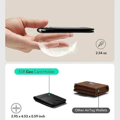 ESR Classic Geo Wallet with Find My function and RFID Protection, Black