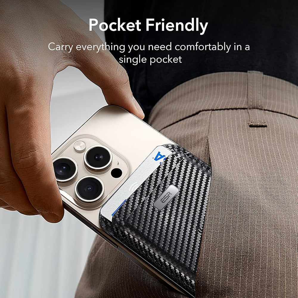 Magsafe Wallet, ESR, Classic Geo Carbon, Black