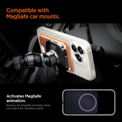 MagSafe Wallet, Spigen, Valentinus MagFit+, Orange AFA11340