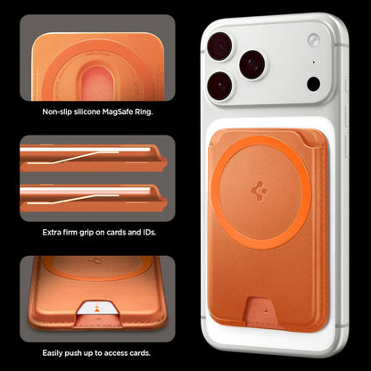 MagSafe Wallet, Spigen, Valentinus MagFit+, Orange AFA11340