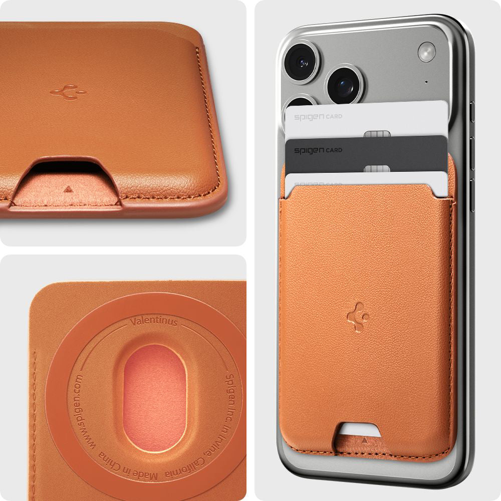 MagSafe Wallet, Spigen, Valentinus MagFit, Orange AFA11339