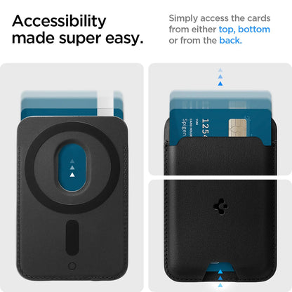 MagSafe Wallet, Spigen, Valentinus MagFit 2 Cards, Black AMP02284