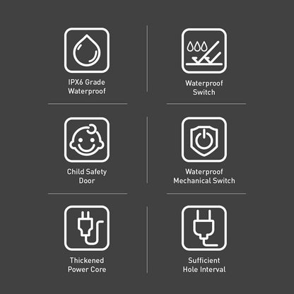 ColorWay Extension Cord, 6 x Schuko, White